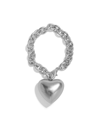 The Puffy Heart Bracelet in Silver