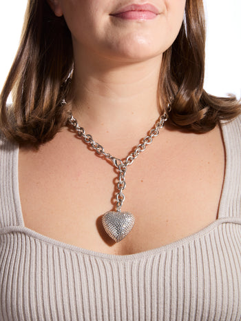 The Dazzling Puffy Heart Necklace