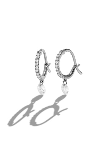 Set Free Diamond White Gold Mini Hoop Earrings