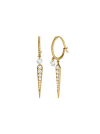 Set Free Diamond Spike Yellow Gold Hoop Earrings