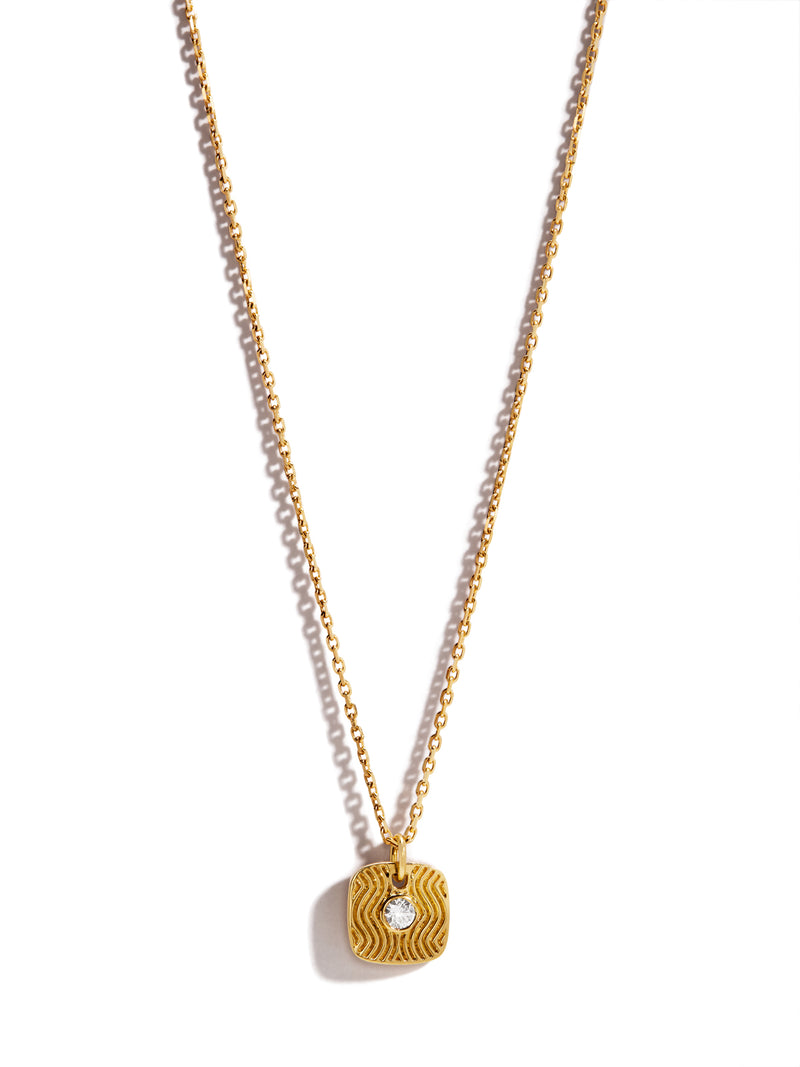 Talisman Diamond Tag Yellow Gold Necklace