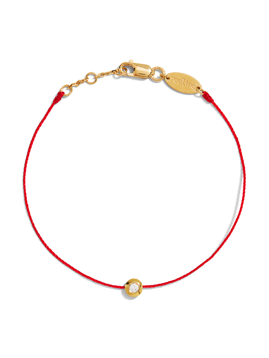 Mini Pure Red String Diamond Yellow Gold Bracelet