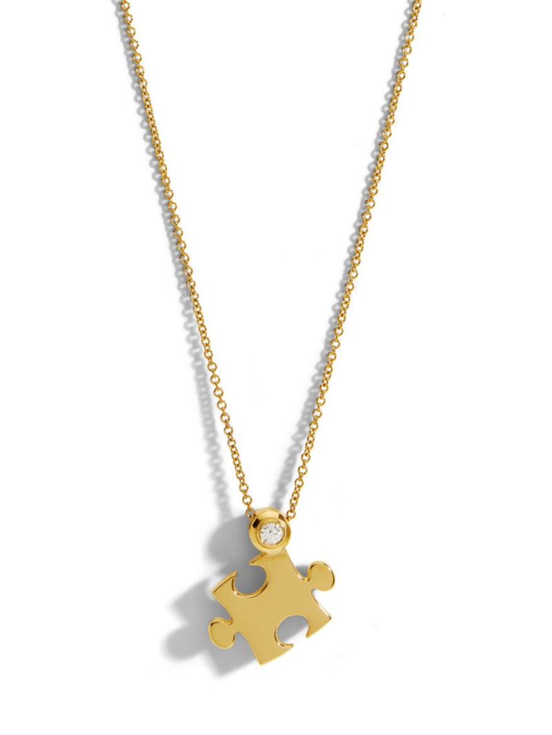 Mini All Gold Puzzle Pendant Necklace