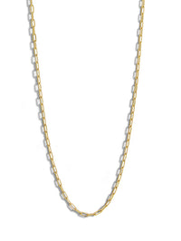 Long Link Chain Yellow Gold Necklace