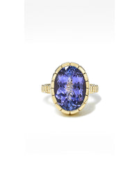 Oval Tanzanite Yellow Gold Heirloom Ring