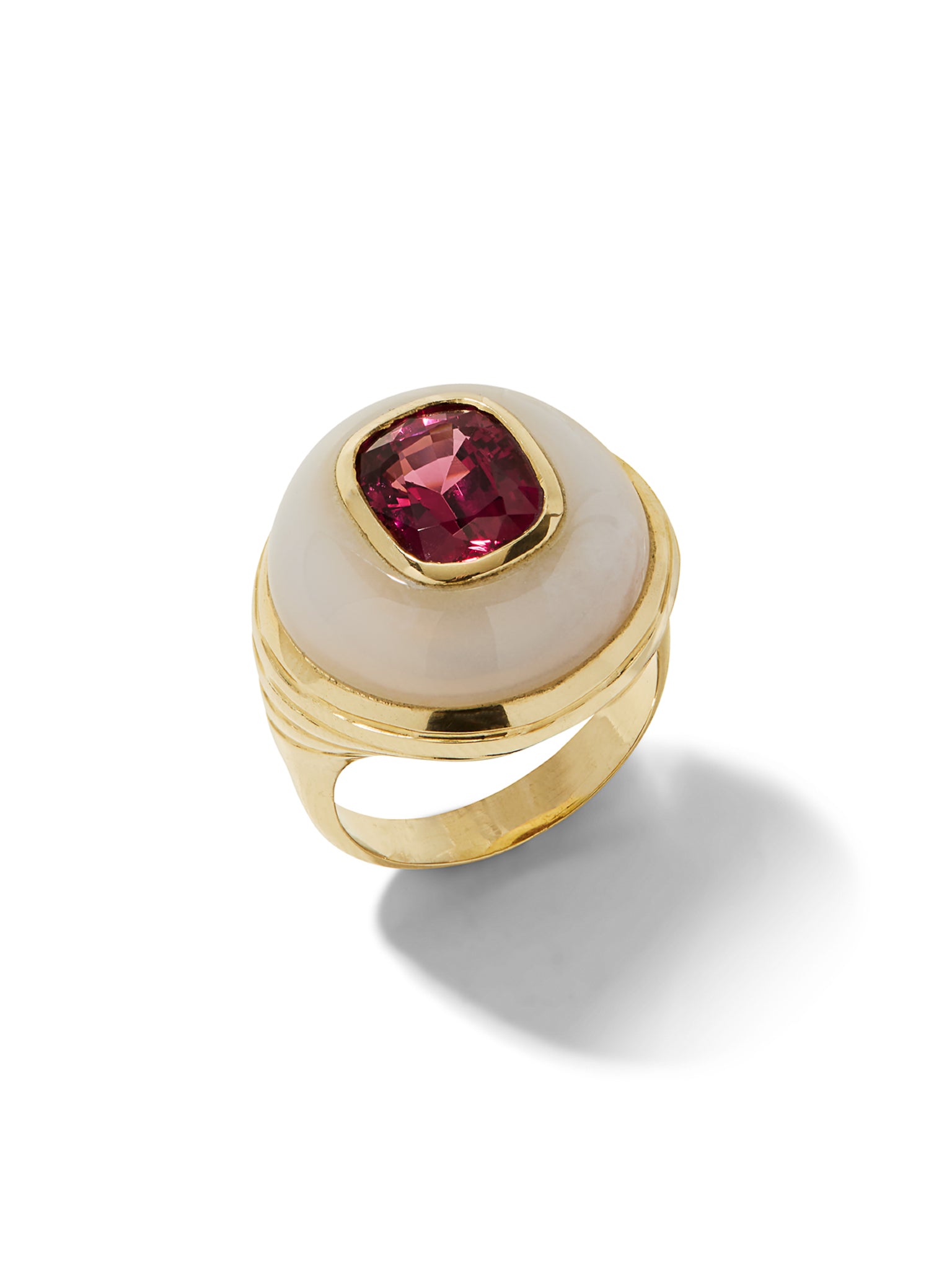 Rhodolite Garnet in Chalcedony Petite Lollipop Ring