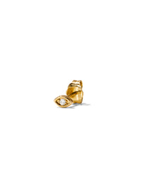 Marquis Diamond Yellow Gold Single Stud Earring