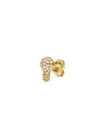 Light Bulb Yellow Gold Single Stud Earring