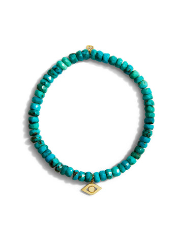 Pure Evil Eye on Turquoise Beaded Bracelet