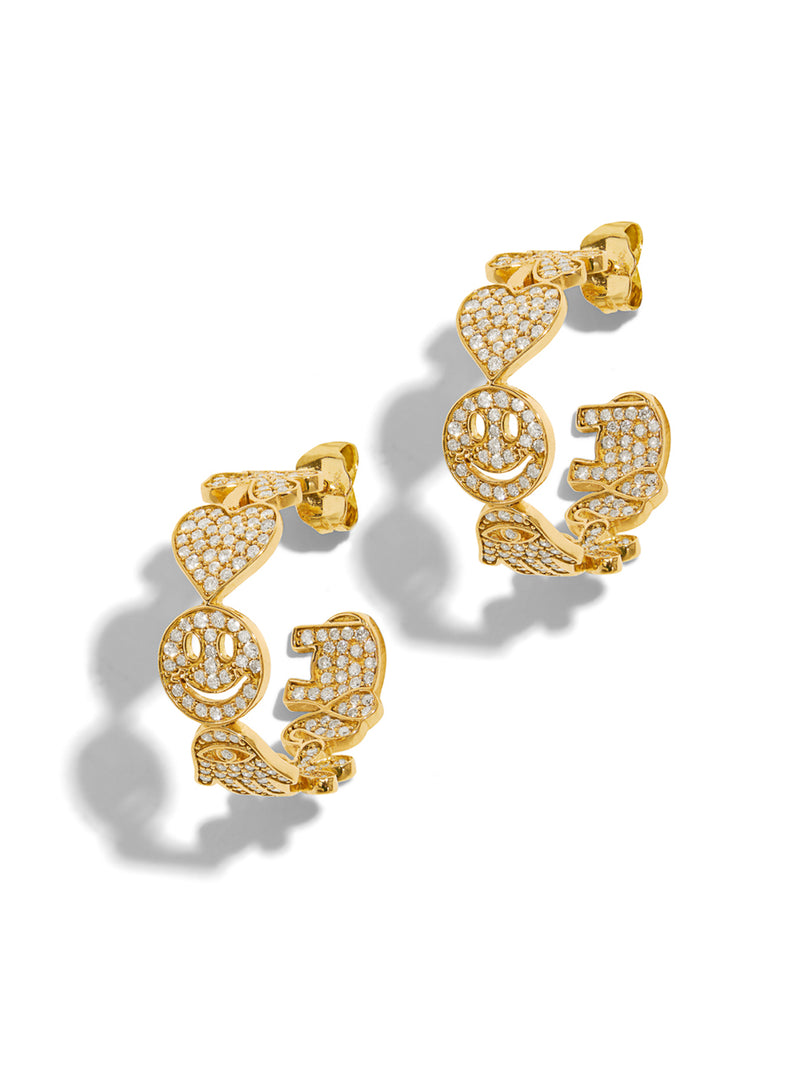 Medium Icon Yellow Gold Hoop Earrings