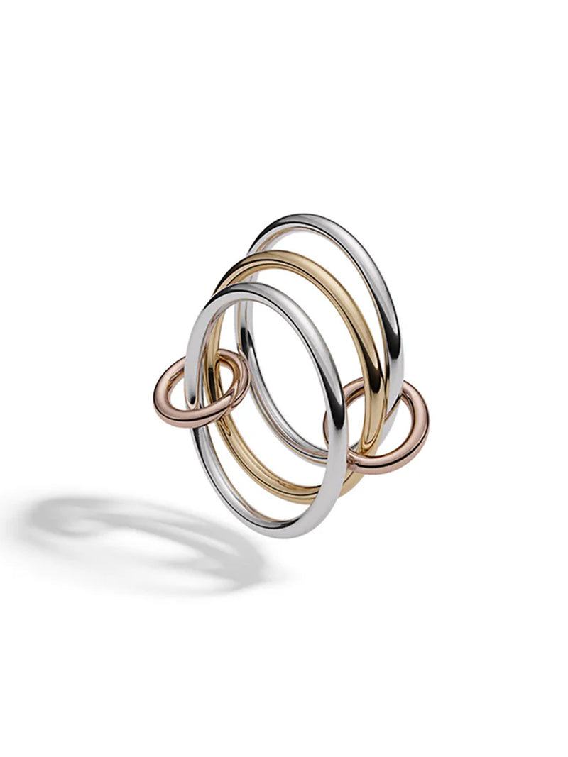 Solarium MX Sterling Silver, Yellow and Rose Gold Ring