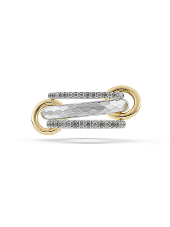 Theo SG Gris Vulcan Sterling Silver, Yellow Gold, & Diamond Ring