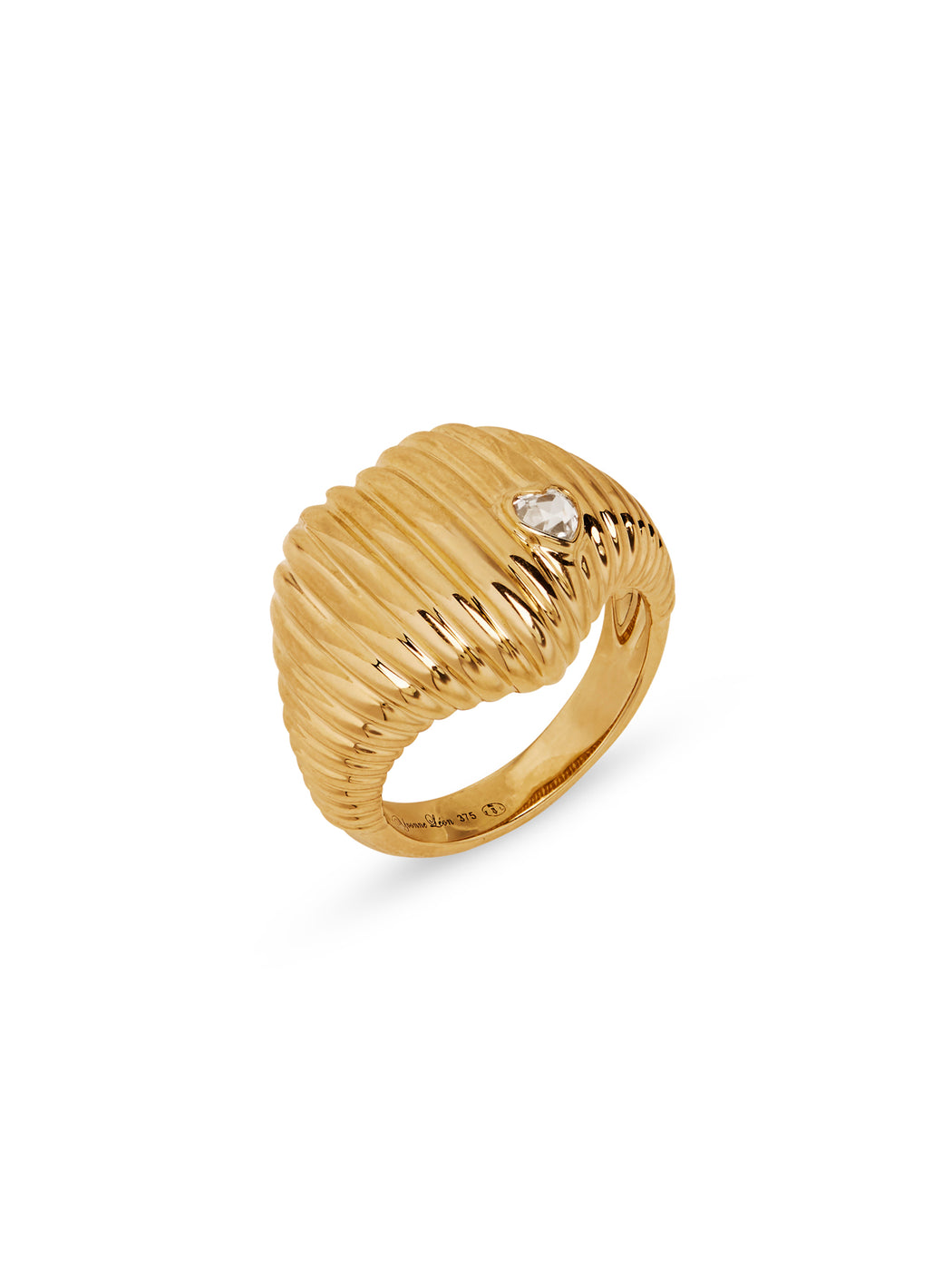 Berlingot Heart Cheveliere Yellow Gold Signet Ring