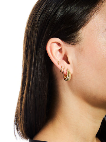 Berlingot Yellow Gold Hoop Earrings