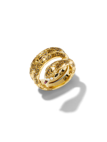 Double Python Yellow Gold Ring