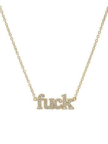 Diamond Fuck Yellow Gold Necklace