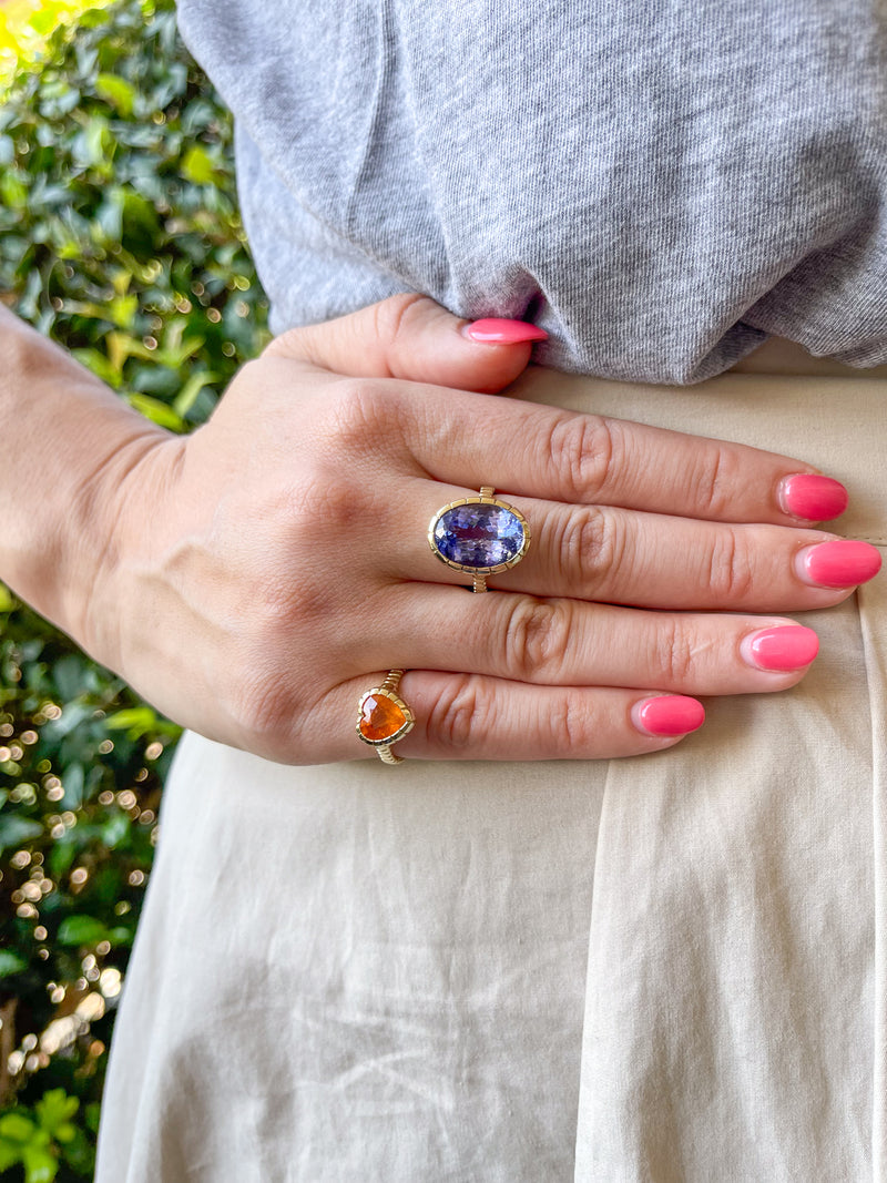 Oval Tanzanite Yellow Gold Heirloom Ring