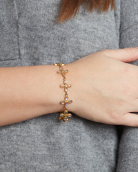 Labradorite Flower Yellow Gold Bracelet