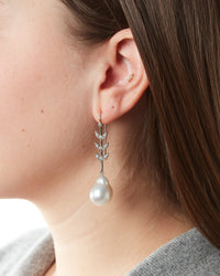 South Sea Pearl Platinum Wheat Earrings