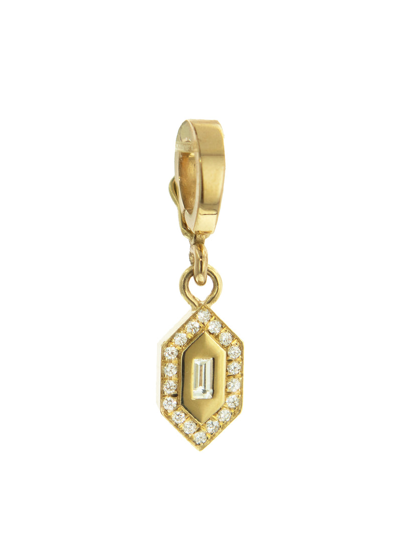 Diamond Small N/S Yellow Gold Charm