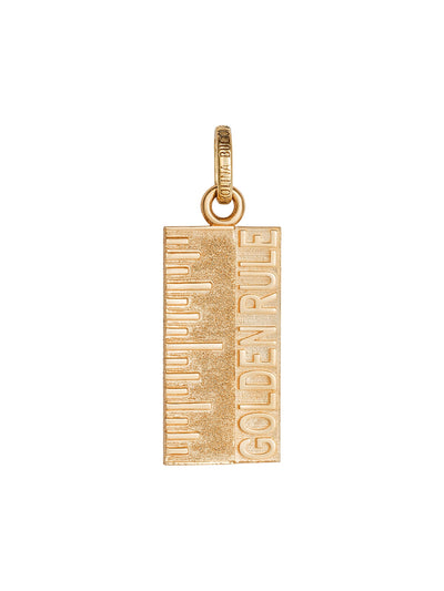 Florentine Finish Golden Rule Charm - Yellow Gold