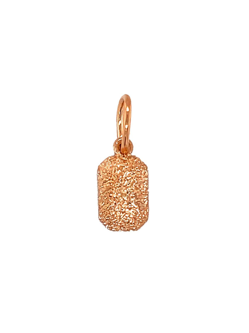 Small Sparkly Emerald Shape Rose Gold Charm