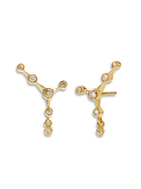 Diamond Constellation Yellow Gold Stud Earrings