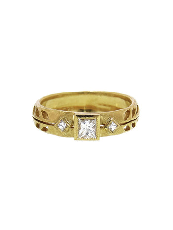 Princess Cut Diamond Wheat Ring - NOT ALLOWED ONLINE