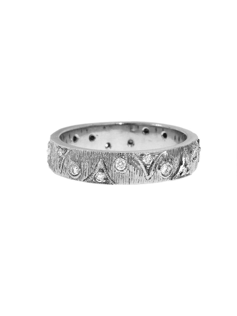 Round Thorn Band Ring - Platinum