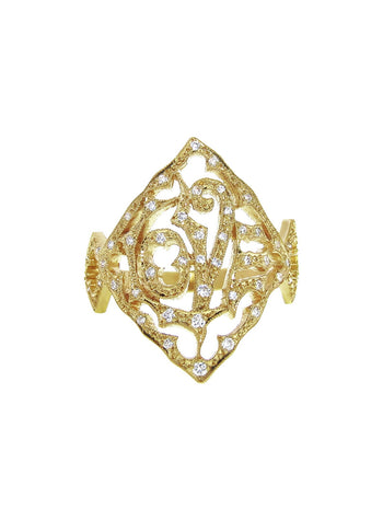 Love Ring with Diamonds - 22 Karat Gold