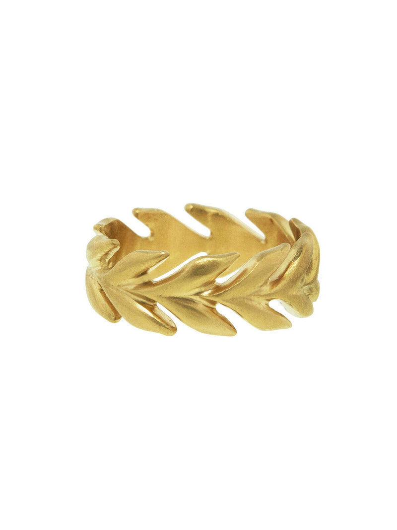 Cathleen 14k Yellow Gold Band Ring in Pearl - 7