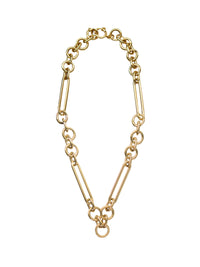 Mixed Oversized Convertible Clip Chain Yellow Gold Necklace