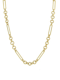 Mixed Midsize Yellow Gold Clip Chain Necklace