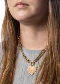 Mixed Oversized Convertible Clip Chain Yellow Gold Necklace