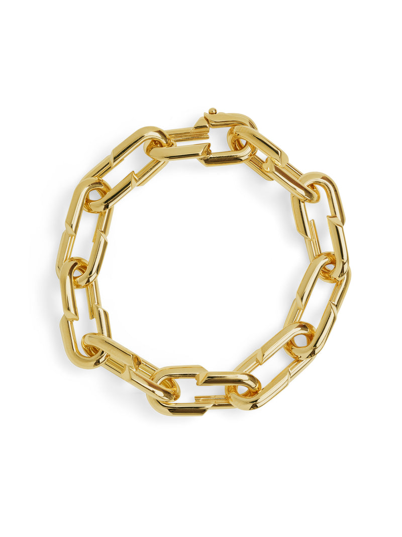 Medium Strong Hearts Love Link Yellow Gold Bracelet