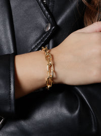 Medium Strong Hearts Love Link Yellow Gold Bracelet