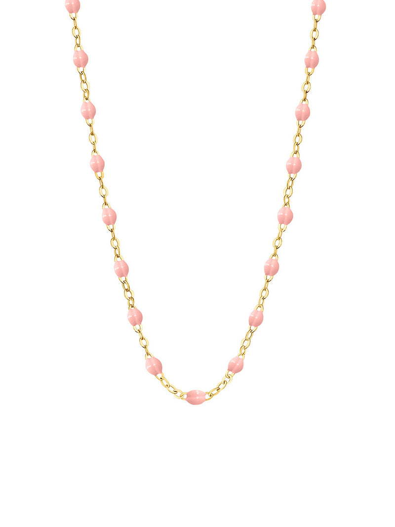 Classic Gigi Baby Pink Resin Yellow Gold Necklace