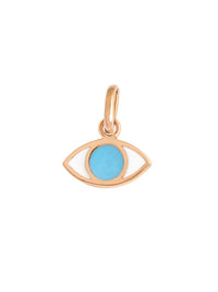 Turquoise Resin Eye Yellow Gold Charm