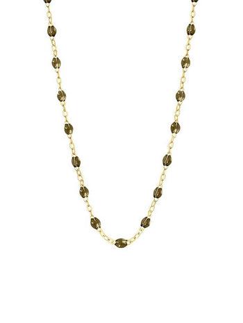 Classic Gigi Khaki Resin Yellow Gold Necklace