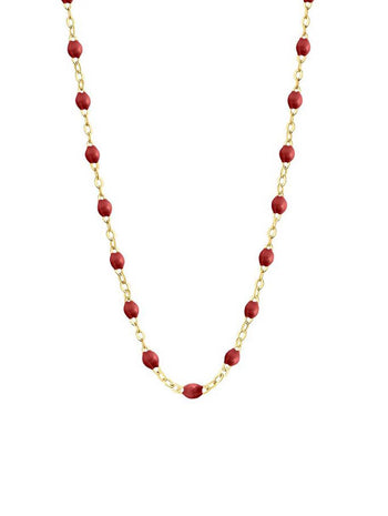 Classic Gigi Bordeaux Resin Yellow Gold Necklace