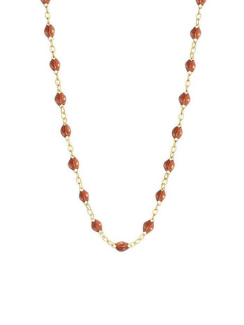 Classic Gigi Fauve Resin Yellow Gold Necklace