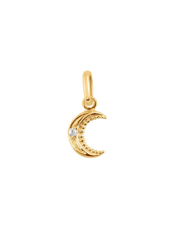 Petite Diamond Moon Yellow Gold Charm