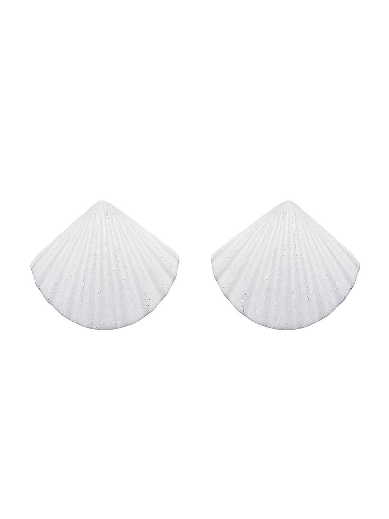 White Clam Earrings