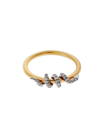 Twisted Boa Yellow Gold Diamond Ring