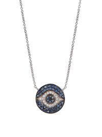 Mini Dawn Evil Eye White Gold Pendant Necklace