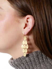 Signature Large Teardrop Chandelier Yellow Gold Earrings