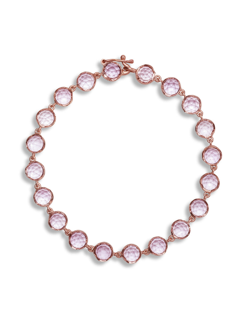 Rose Cut Rose of France Petite Classic Link Rose Gold Bracelet