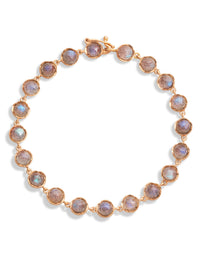 Rose Cut Labradorite Petite Classic Link Rose Gold Bracelet