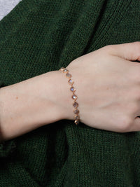 Rose Cut Labradorite Petite Classic Link Rose Gold Bracelet