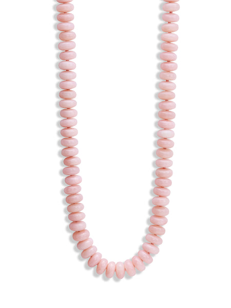 8mm Pink Opal Beaded Candy Rose Gold Necklace